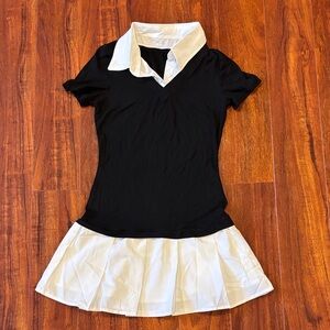 Black and White Collared Dress
